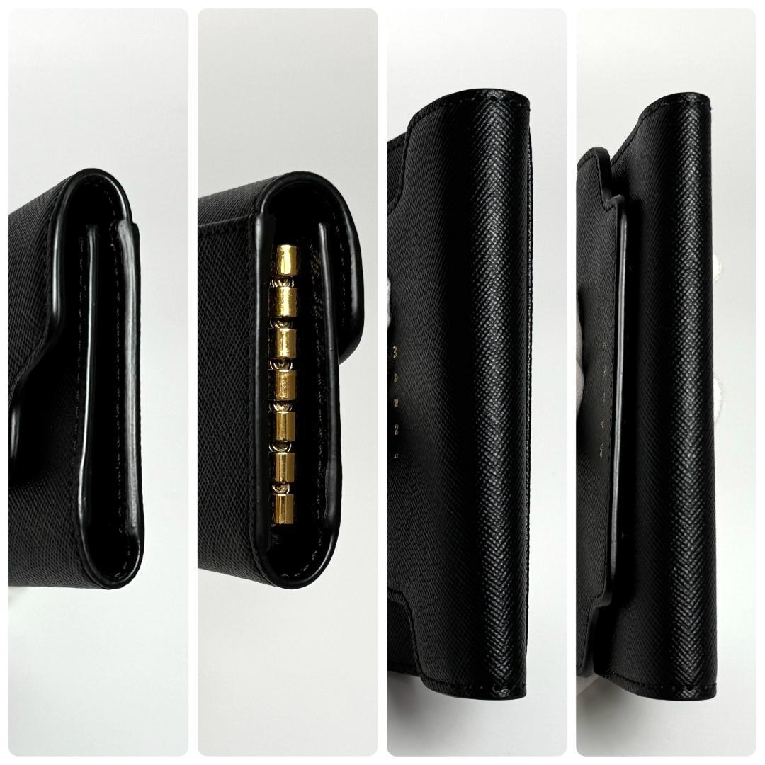 MARNI　マルニ　レザー　キーケース　ブラック　ゴールド　カードケース　財布