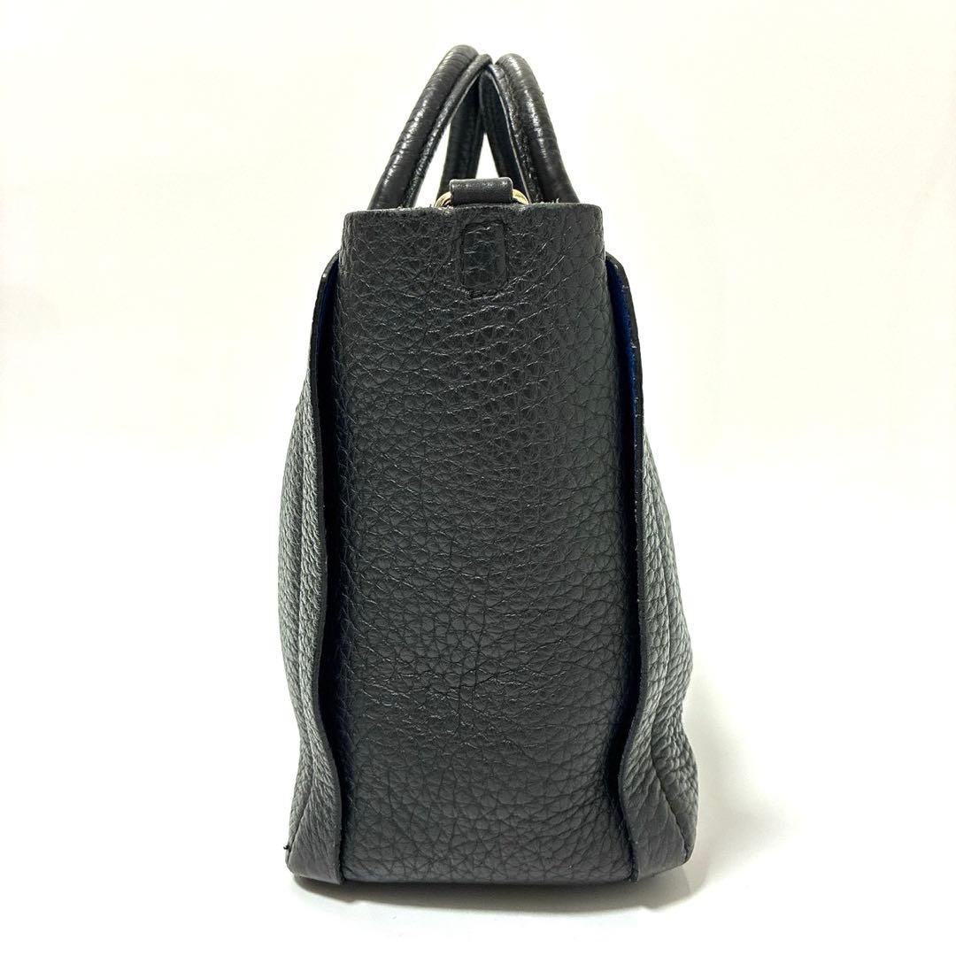 フルラ　カプリッチョ　ショルダーバッグ　2way 黒　ブルー　シボ