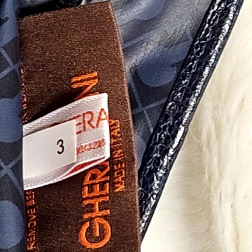 美品☆GHERARDINI ゲラルディーニ モノグラム総柄 濃紺ミニトートバッグ