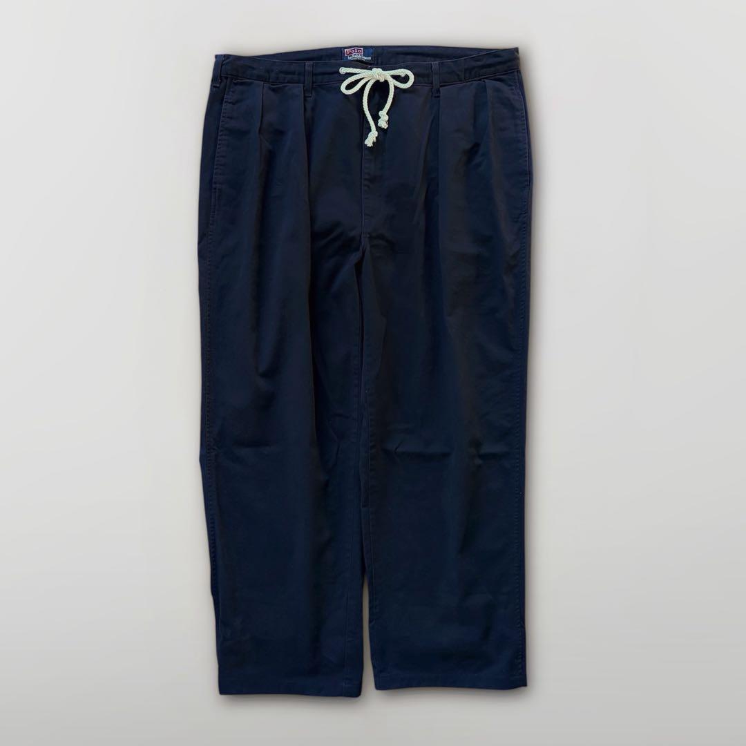 90s USA製 Ralph Lauren ポロチノ ツータック 初期タグ