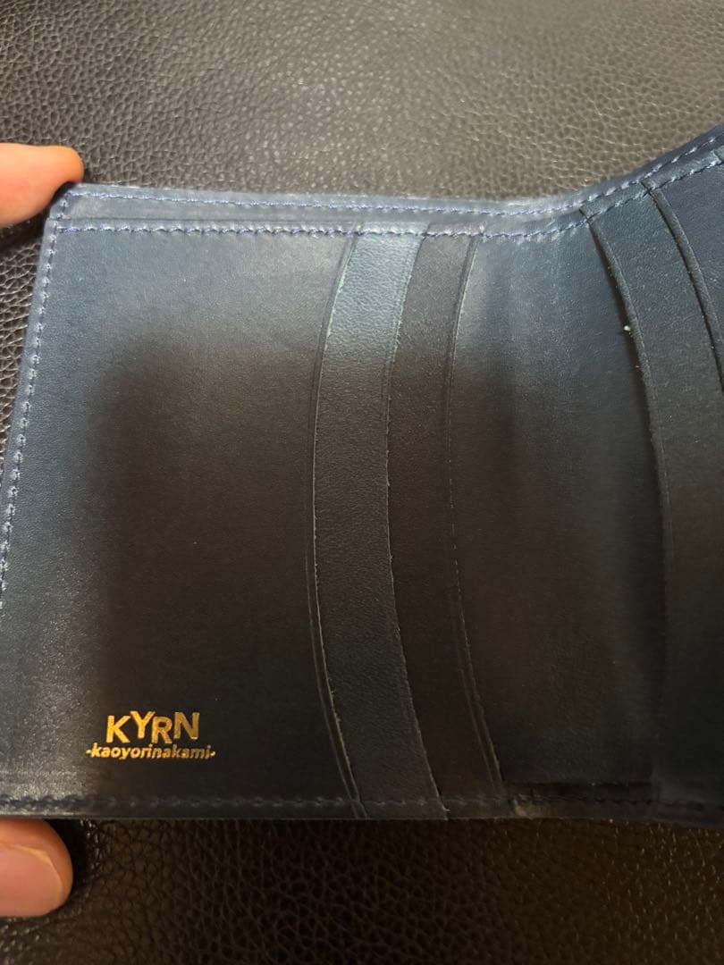 最終値下げkaoyorinakami leather wallet 財布 ブルー