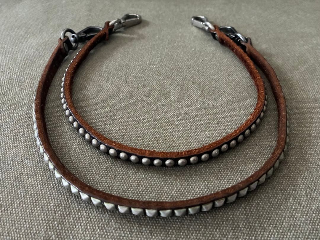 【HTC】①スタッズ レザーウォレットコード ブラック