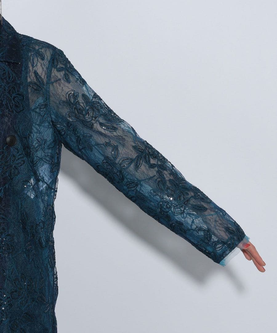 HARE フラワーレースジャケット ブルー