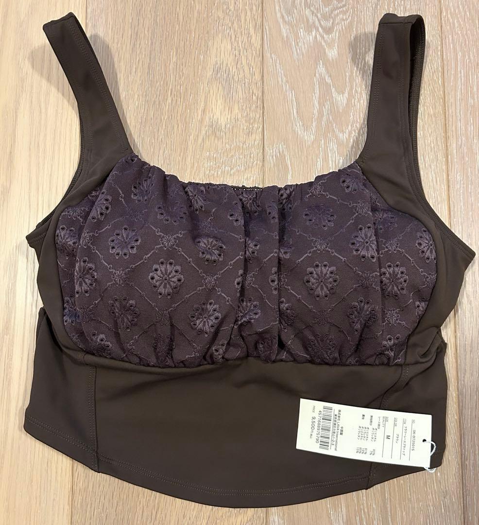 【SUKALA】フラワーレースブラトップ　ブラウン　M