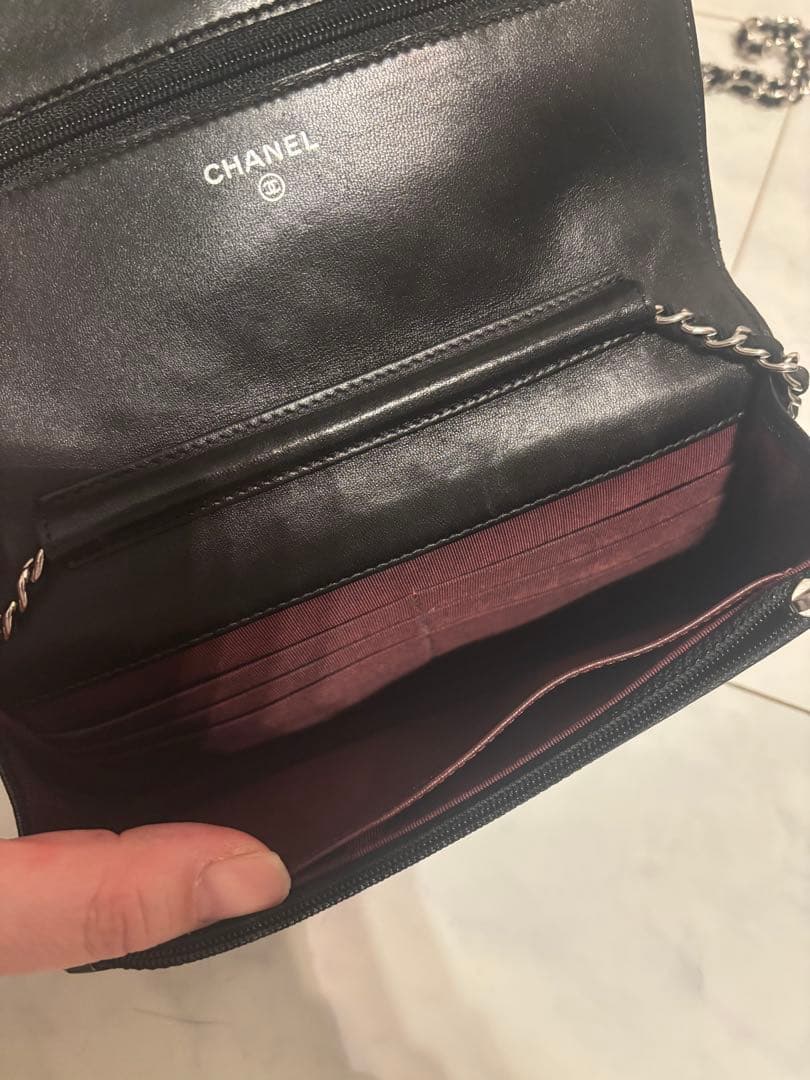 CHANEL チェーンウォレット　シルバー金具　難あり