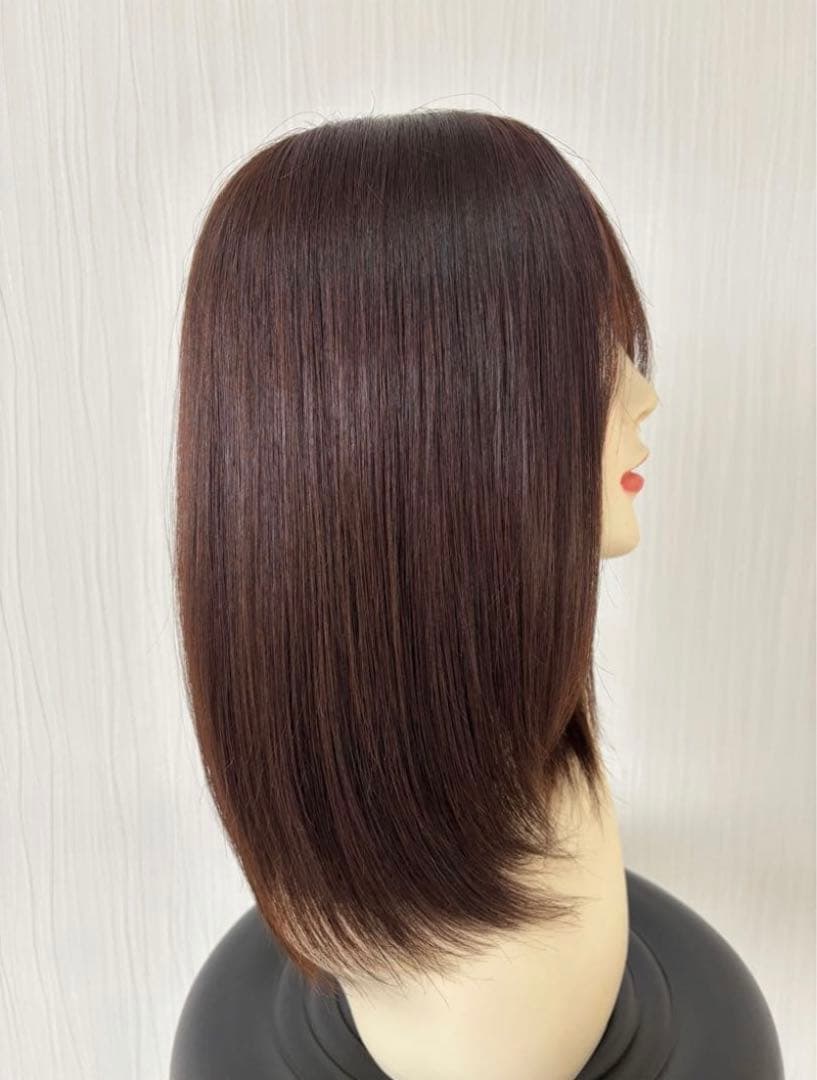 少し交渉可能✨ ミディアム　フル ウィッグ　医療用 レミー人毛 ブラウン