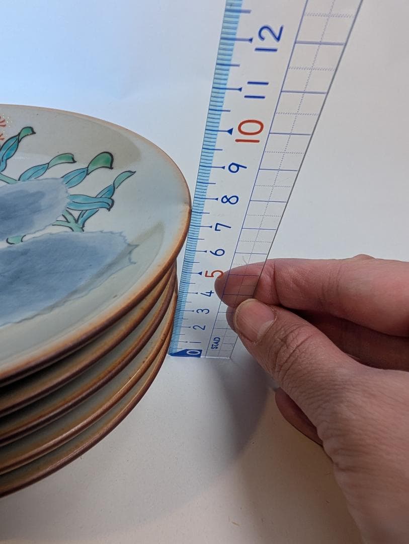 佐藤走破　5代目　花柄の五寸丸皿　5枚セット　有田焼