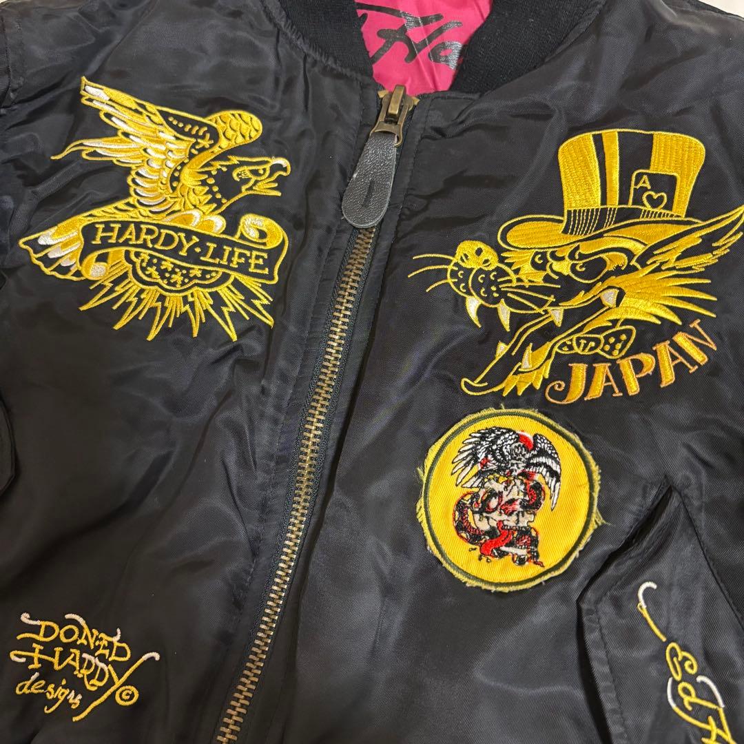 Ed Hardyエドハーディー　スカジャン　刺繍柄　レディースXS スカル　短丈