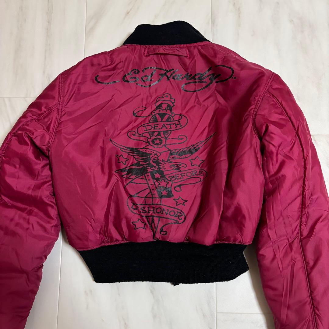 Ed Hardyエドハーディー　スカジャン　刺繍柄　レディースXS スカル　短丈