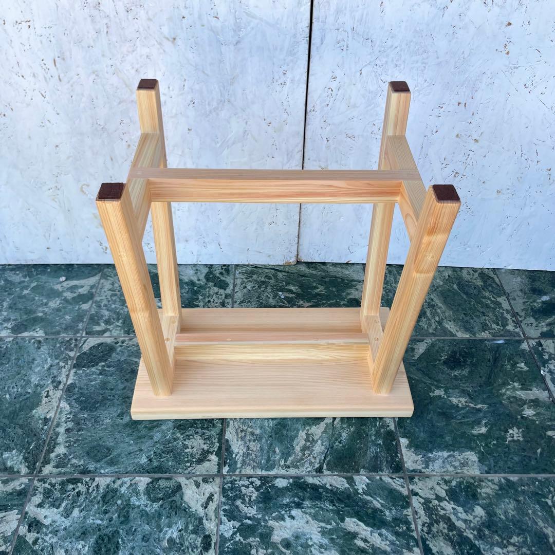 kaou　国産ひのき　丸椅子　木製スツール　ベンチ　2脚