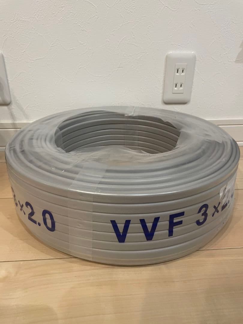 ケーブル100巻き　VVF 2.0-3c　黒白赤