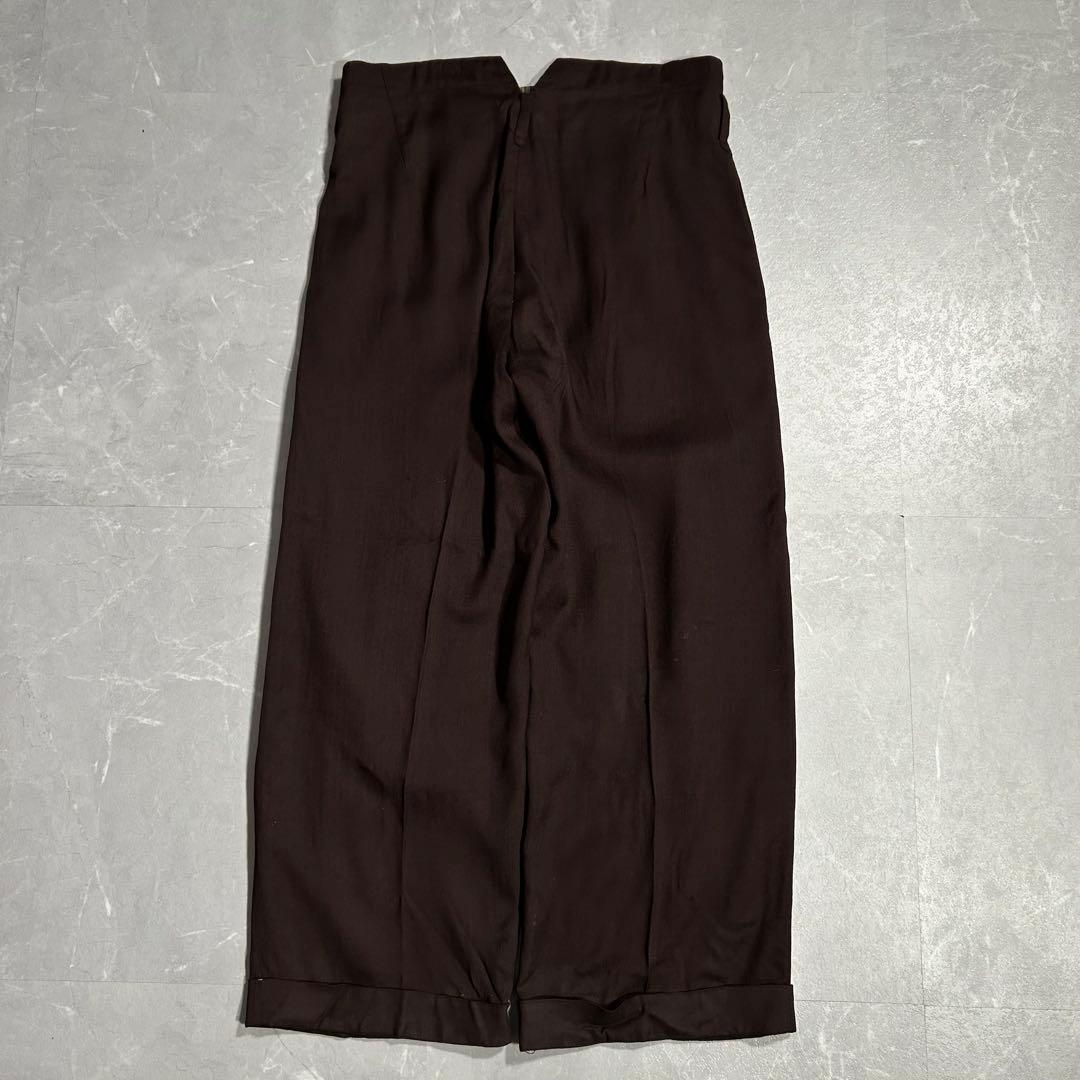 50s vintage ツータックスラックス ブラウン ワイド ロカビリー 古着