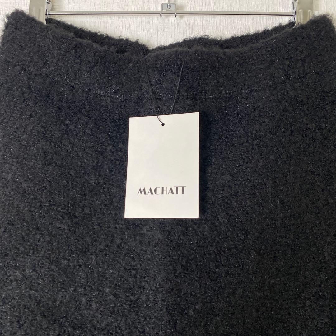 【美品】MACHATT マチャット　ブークレニットスカート　ブラック　タグ付き
