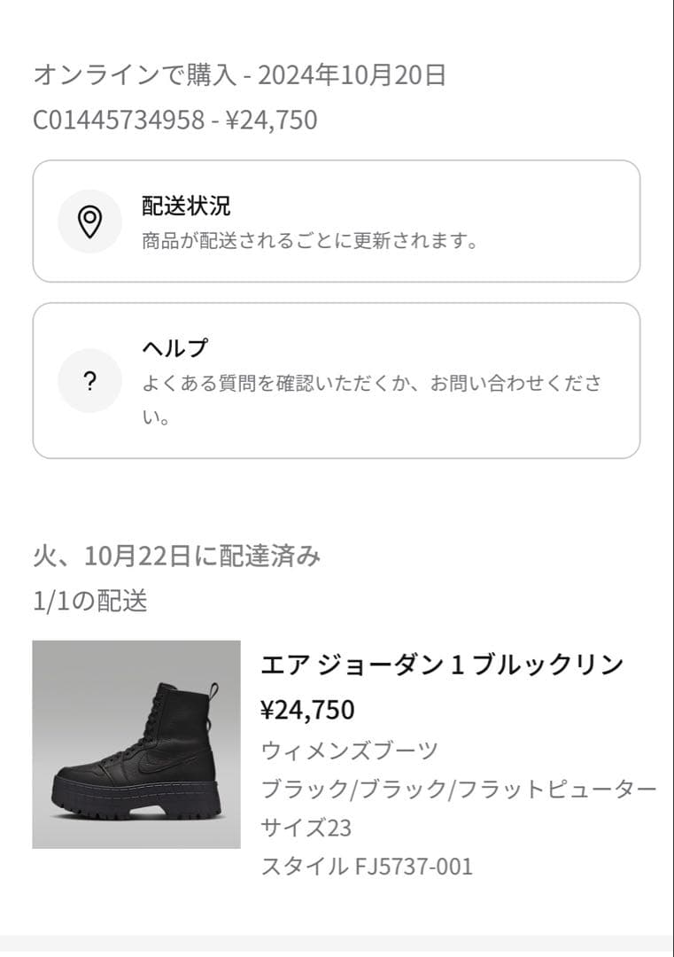 【jdjｍ”jm 】NIKE エア ジョーダン 1 ブルックリン/23cm