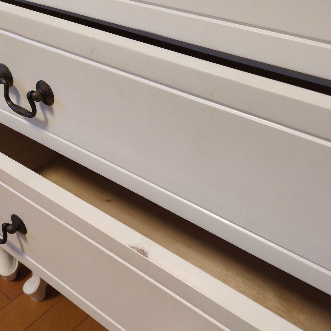 ホワイト木製チェスト 5段 ③