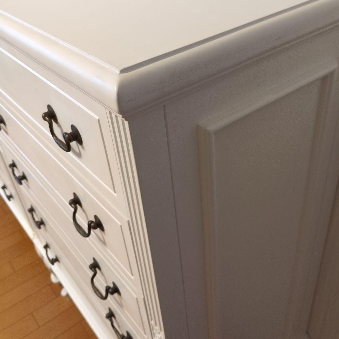 ホワイト木製チェスト 5段 ③