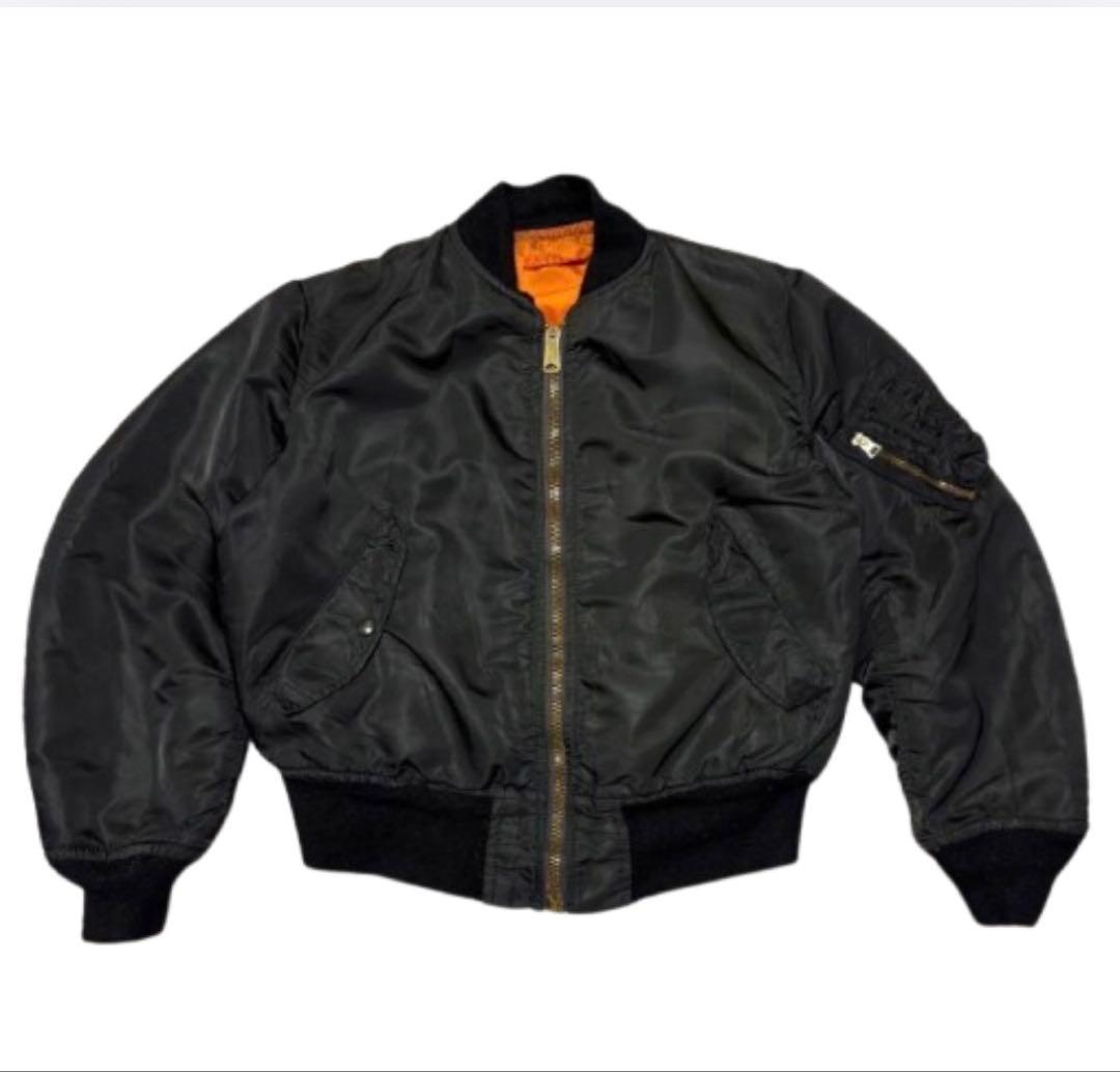 ブラック MA-1 フライトジャケット 80s