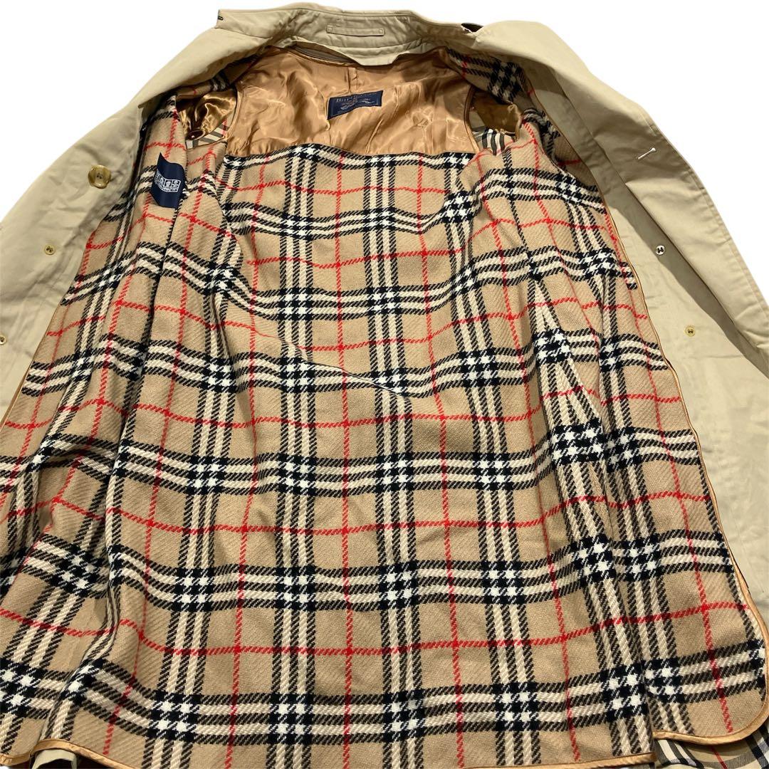【逸品】バーバリーズ　ダブル　ロングトレンチコート　ハニーベージュ　ライナー付