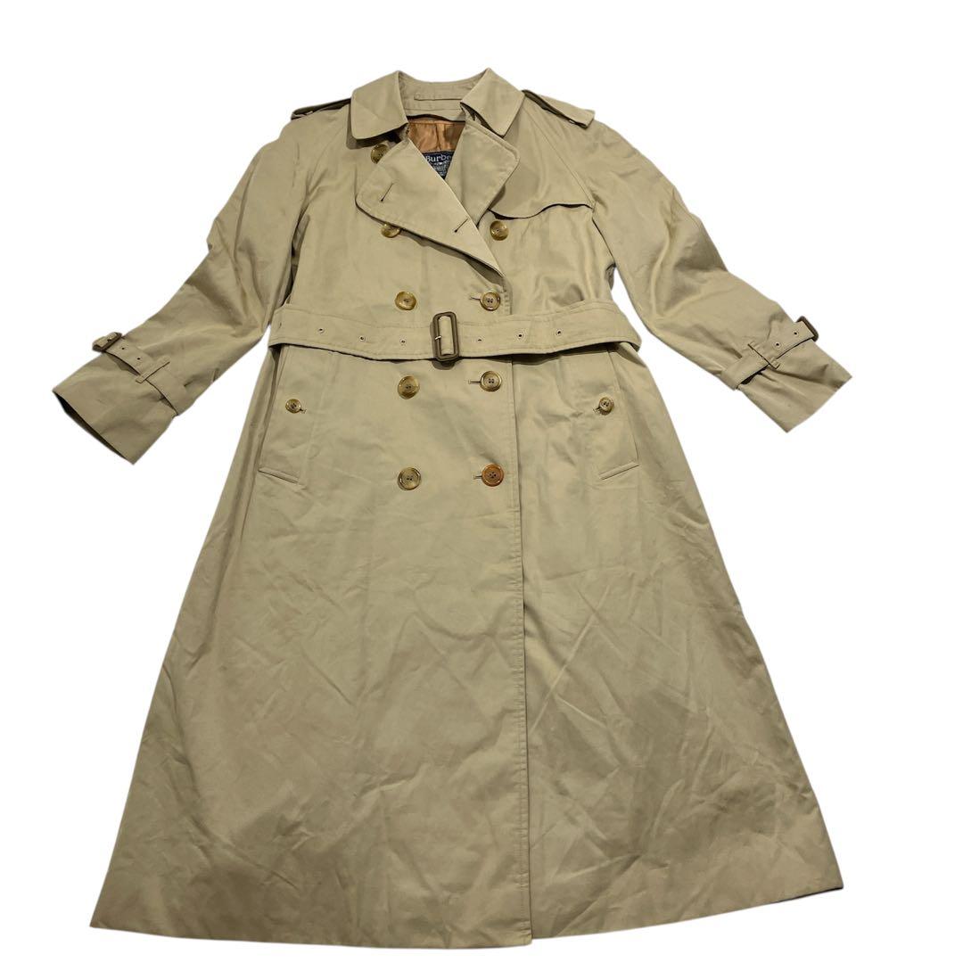 【逸品】バーバリーズ　ダブル　ロングトレンチコート　ハニーベージュ　ライナー付