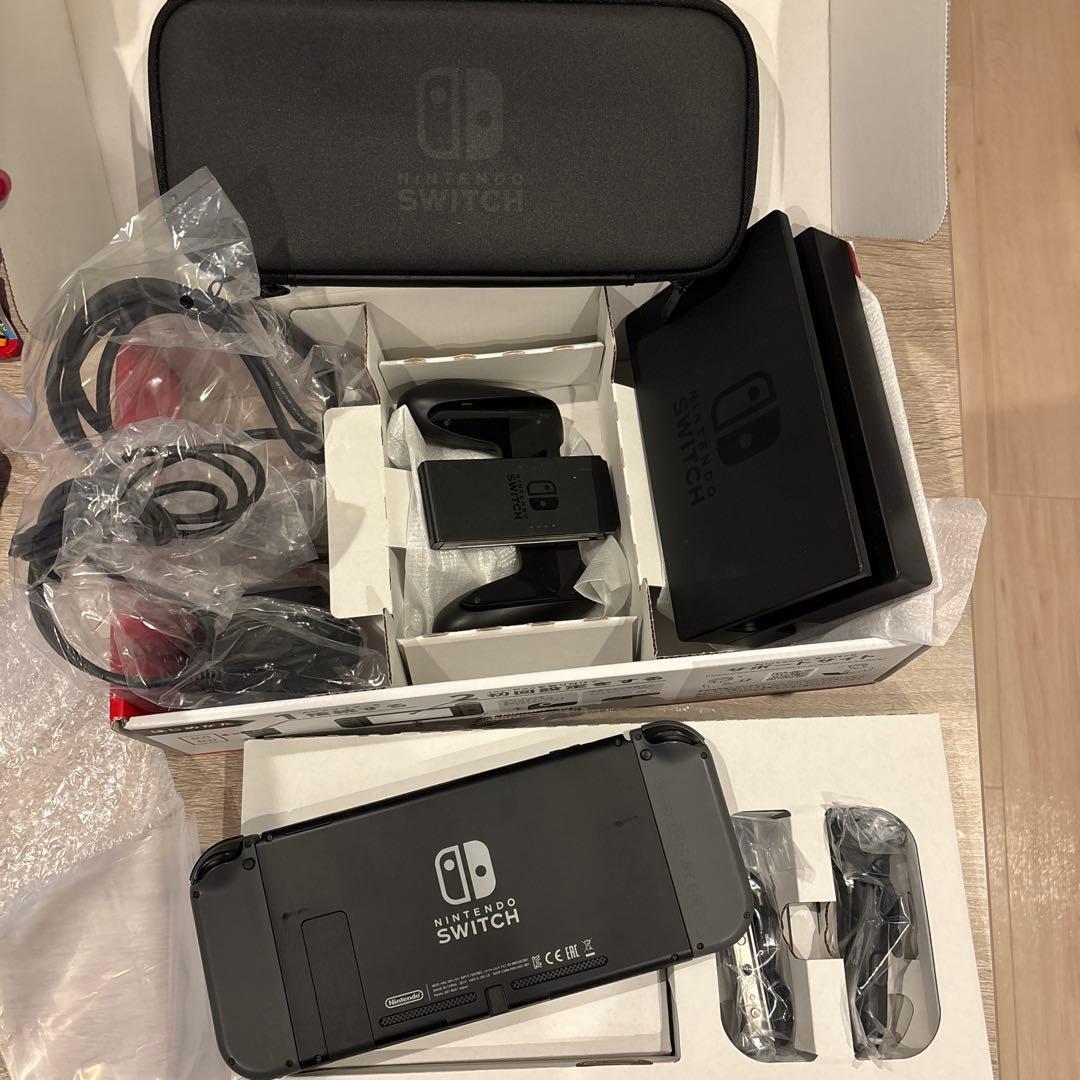 Nintendo Switch グレー本体セット 箱説明書 付属品　ケース付き