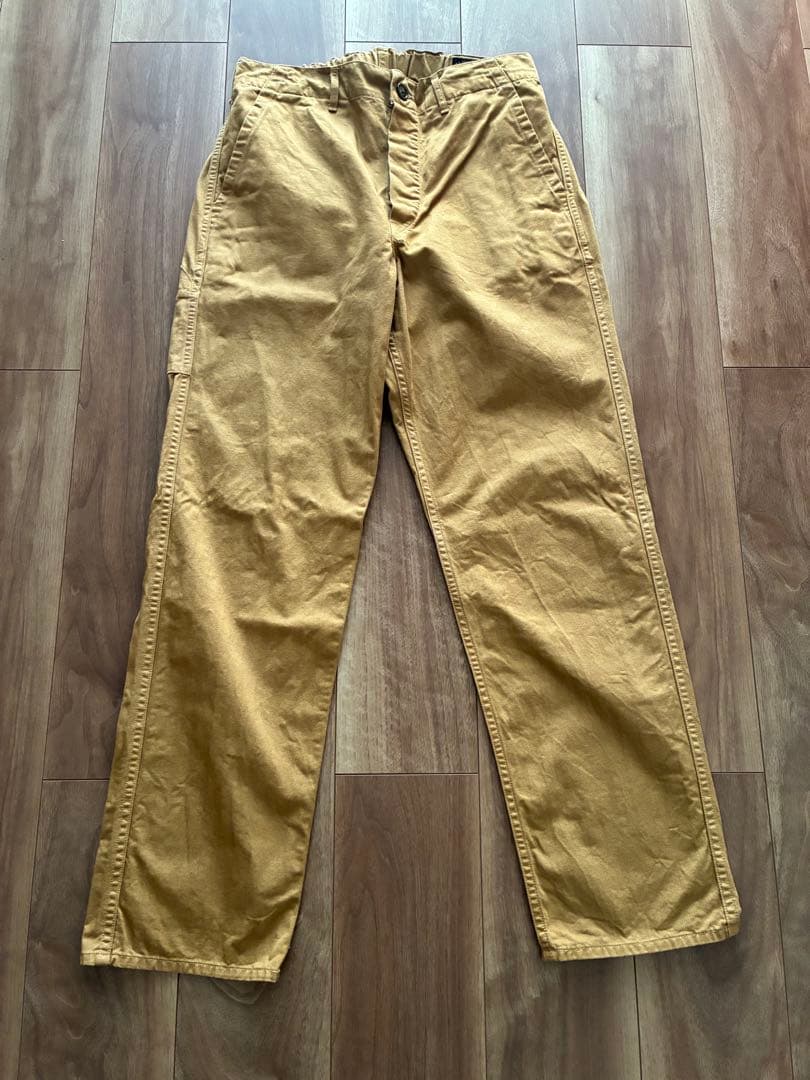 美品『オアスロウorslow』定番フレンチワークパンツ　２(M)　カーキ