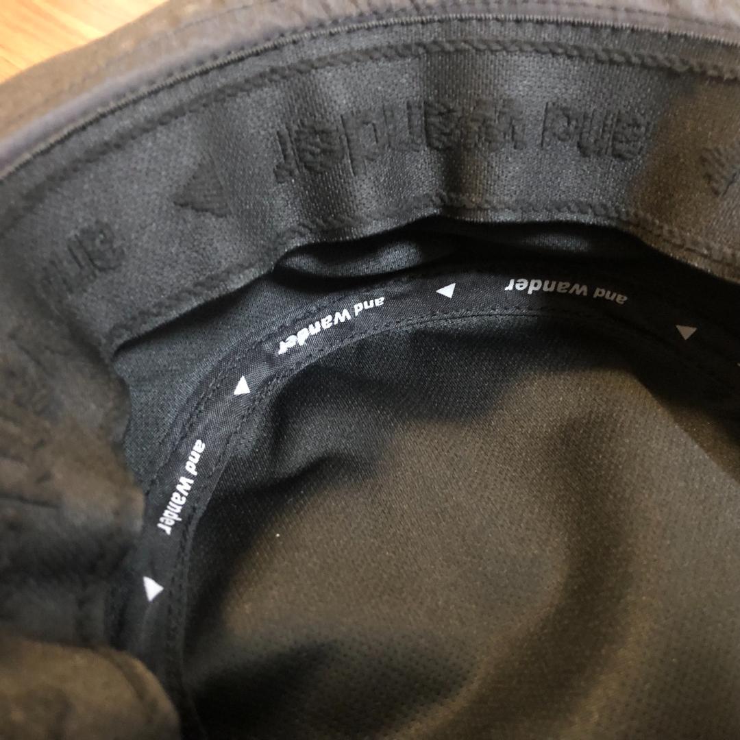 and wander アンドワンダー JQ tape hat 黒 BLACK