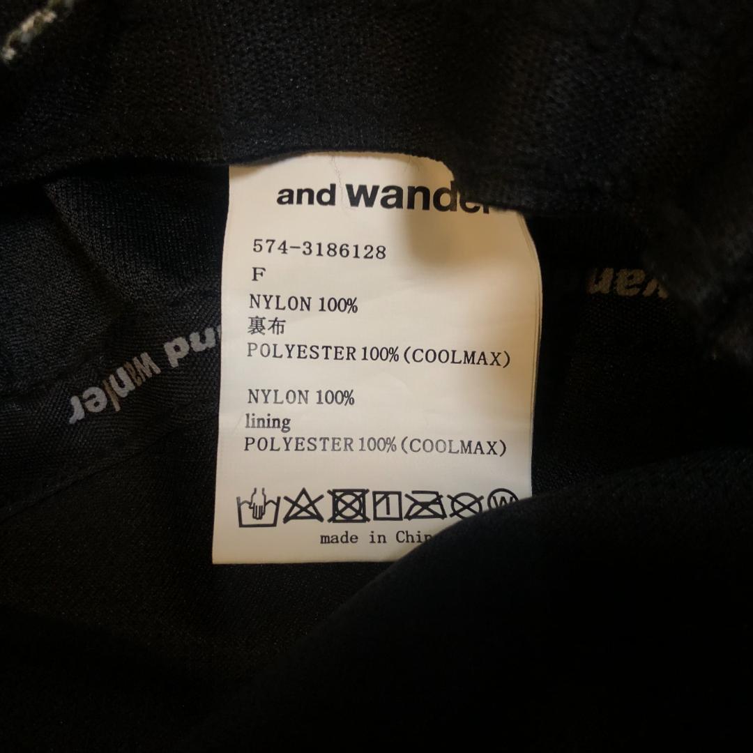 and wander アンドワンダー JQ tape hat 黒 BLACK