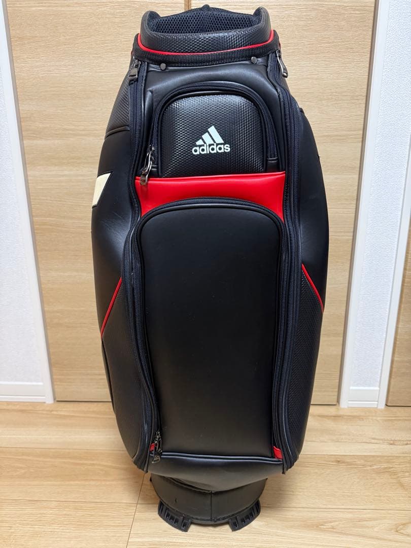 アディダス ゴルフ#キャディバッグ#9.5型#美品#ブラックレッド