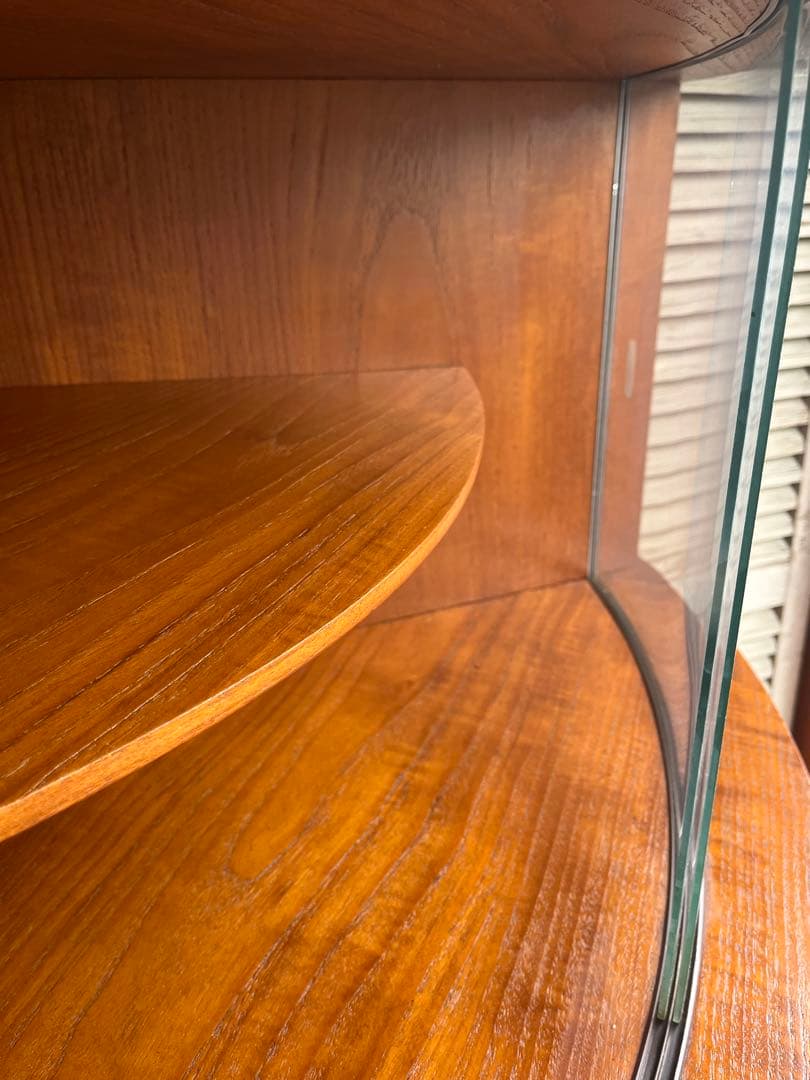 昭和レトロ ミッドセンチュリー 木製コーナーラック 飾り棚 サイドボード