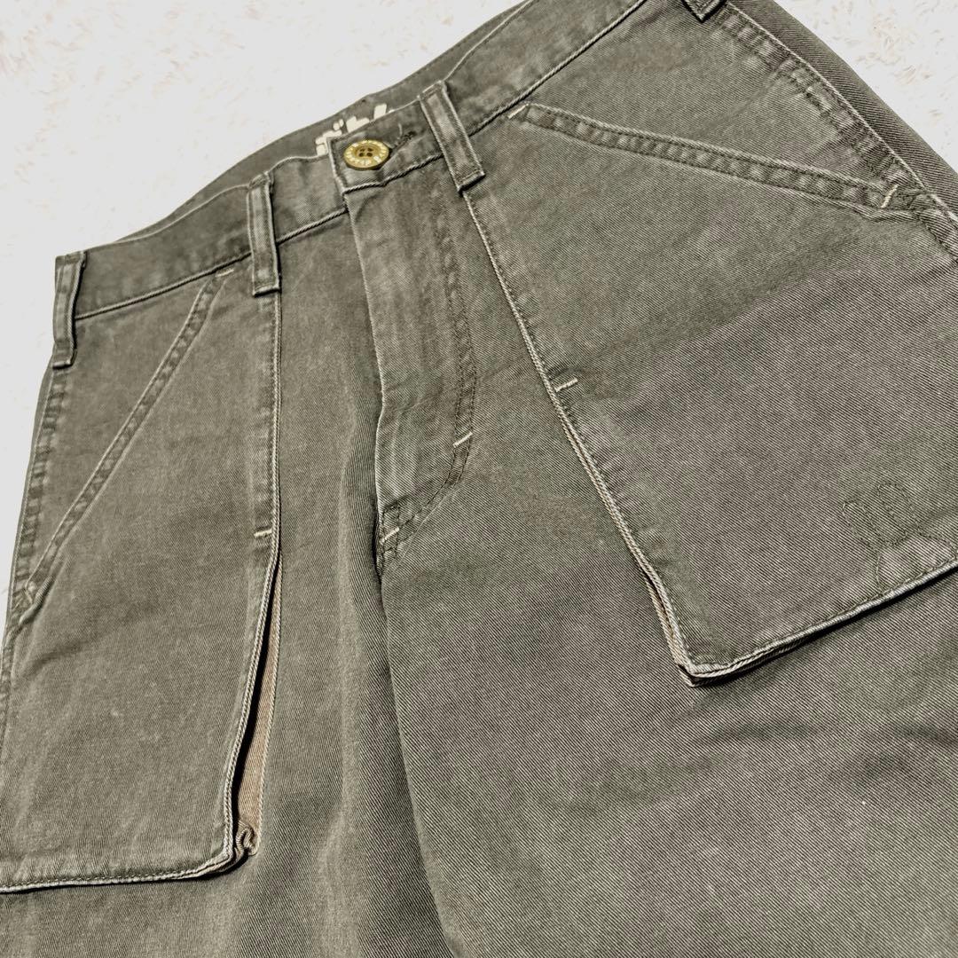 【未使用級】CUNE キューン うさぎがいる ワイド ストレート XS カーキ