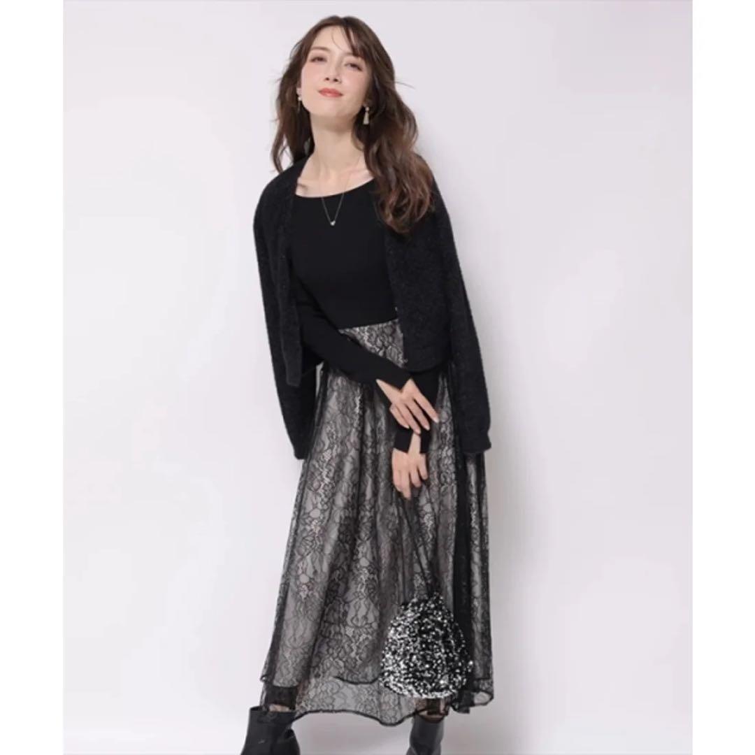 新品タグ付き★アプワイザーリッシェ ドッキングワンピース レース ブラック