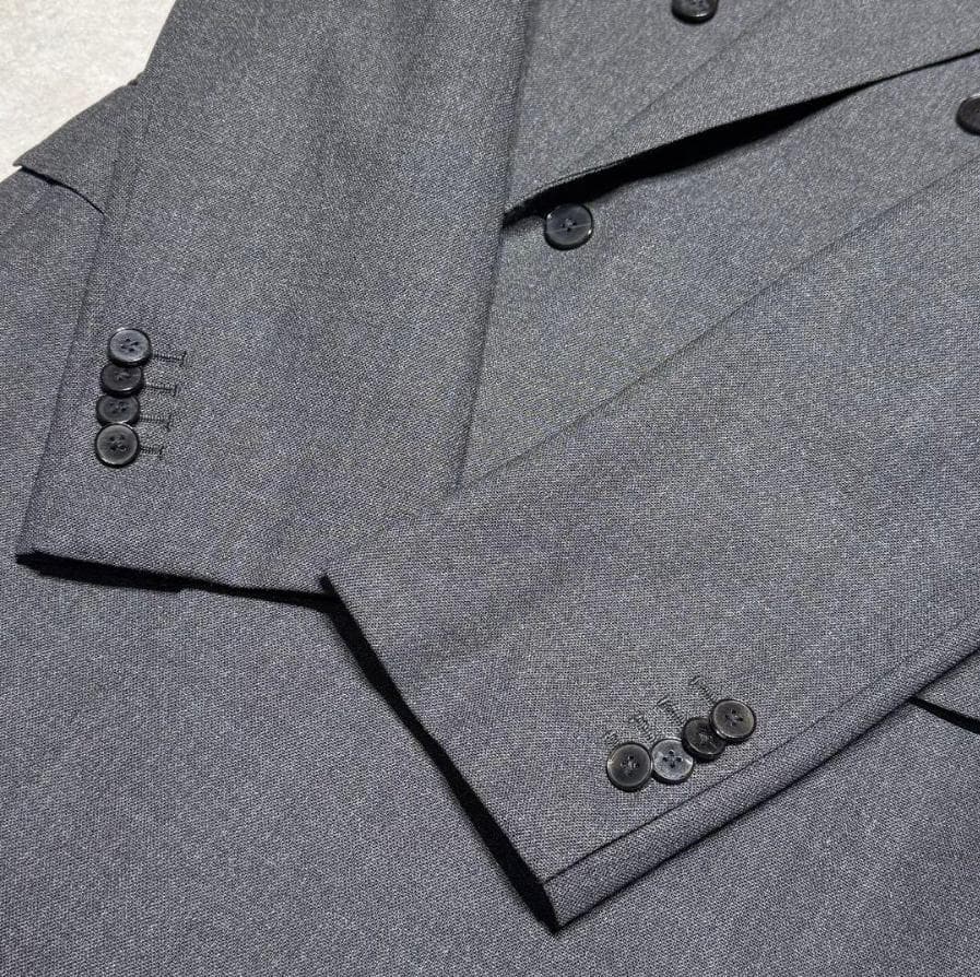 ユニバーサルランゲージ ×カノニコ グレー ダブルブレスト スーツ