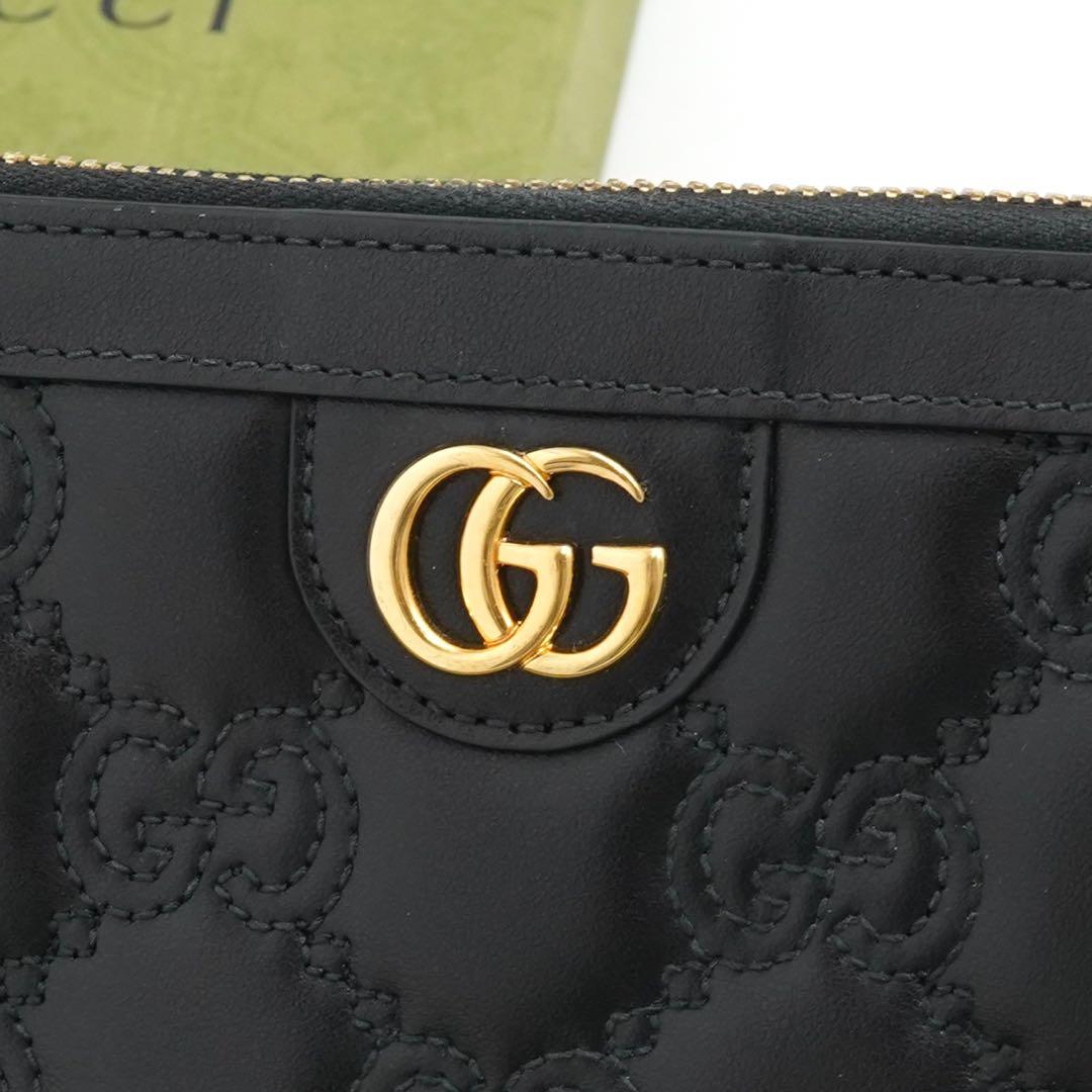 ✨未使用保管品・箱保存袋付き✨　グッチ　長財布　GGマトラッセ　マーモント　黒