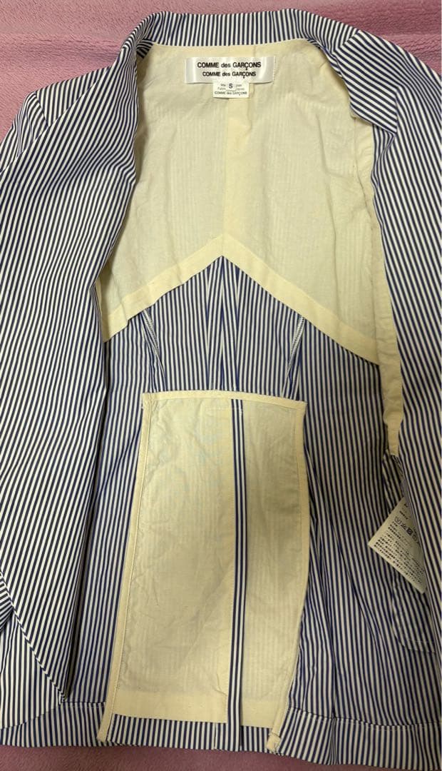 Comme des Garçonsコムコム夏物 ストライプテーラードジャケットS