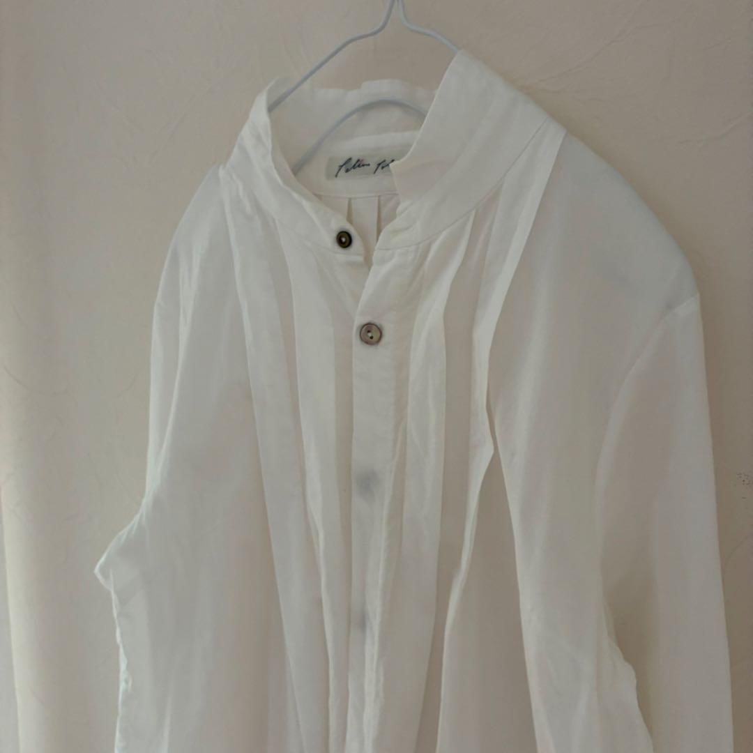 パラスパレス　白コットン100%シャツワンピース