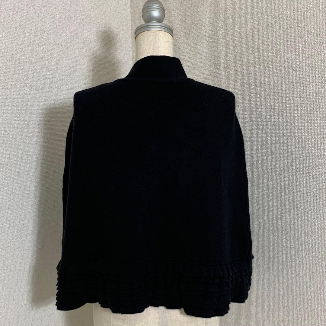 5820.VALENTINO シルク カシミヤ 混 リボン ポンチョ