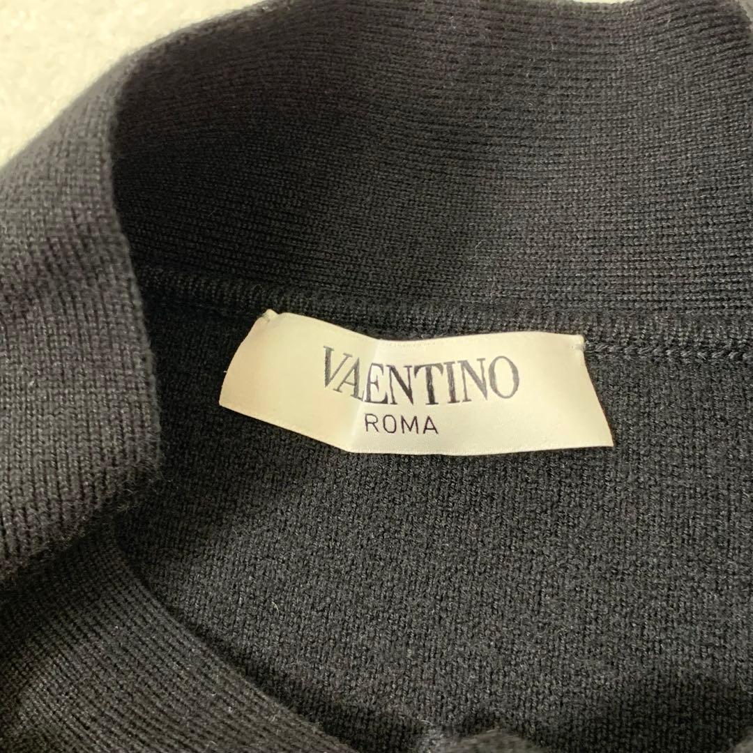 5820.VALENTINO シルク カシミヤ 混 リボン ポンチョ