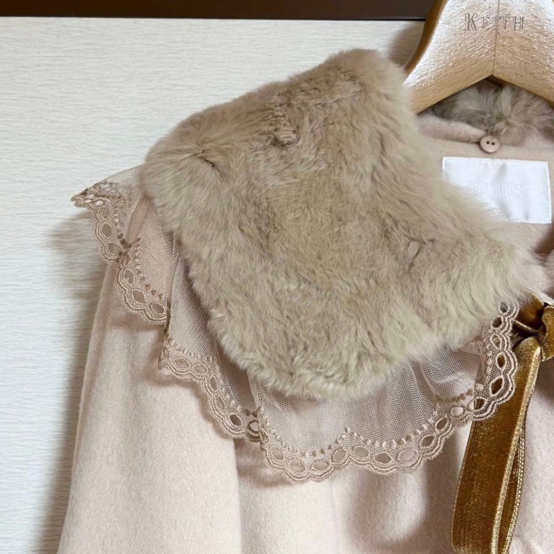ピンクハウス PINKHOUSE コート ベージュ レース リボン