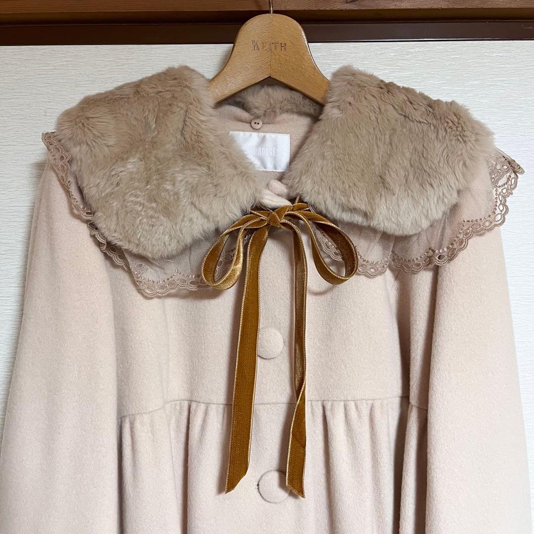 ピンクハウス PINKHOUSE コート ベージュ レース リボン