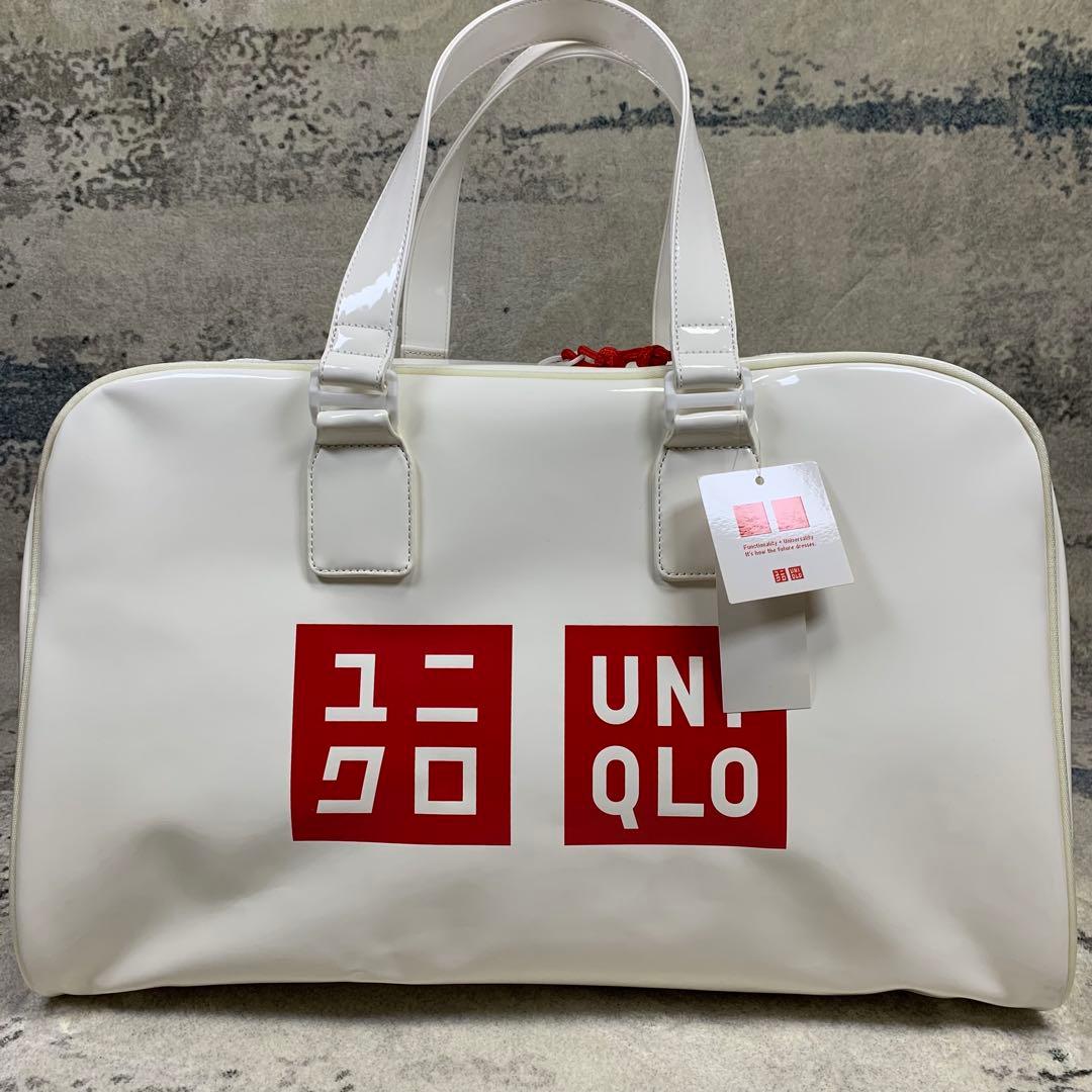 【未使用タグ付き】ユニクロ 錦織圭 ボストンバッグ エナメル ホワイト