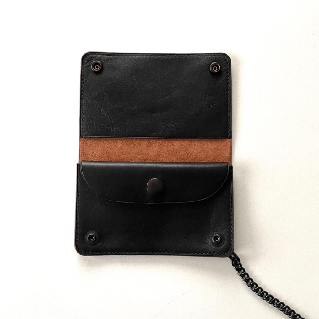 ご注文品　ミドルトラッカーウォレット　ダールブラック　ホースハイド