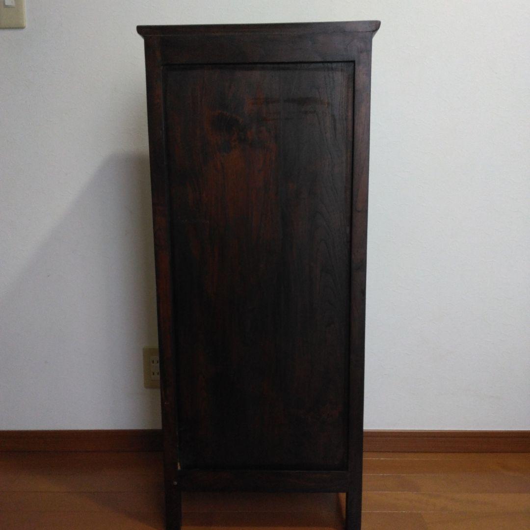 アジアンバンブー収納　木製キャビネット ダークブラウン