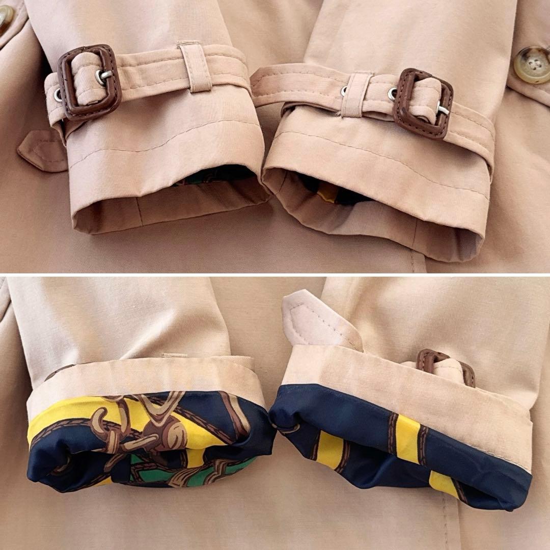 ローレンラルフローレン✨裏地総柄 スカーフ柄 トレンチコート ダブル ベルト M