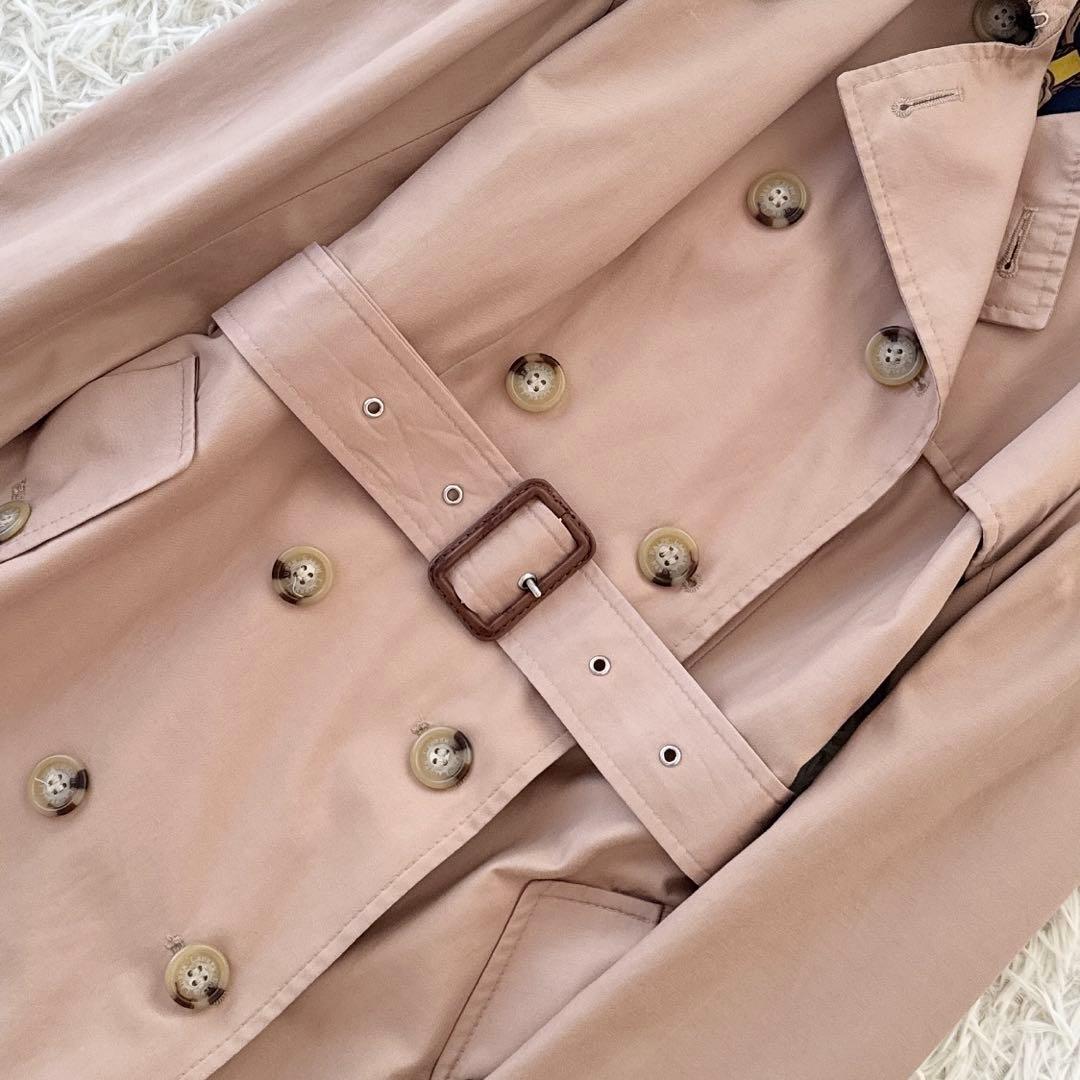 ローレンラルフローレン✨裏地総柄 スカーフ柄 トレンチコート ダブル ベルト M