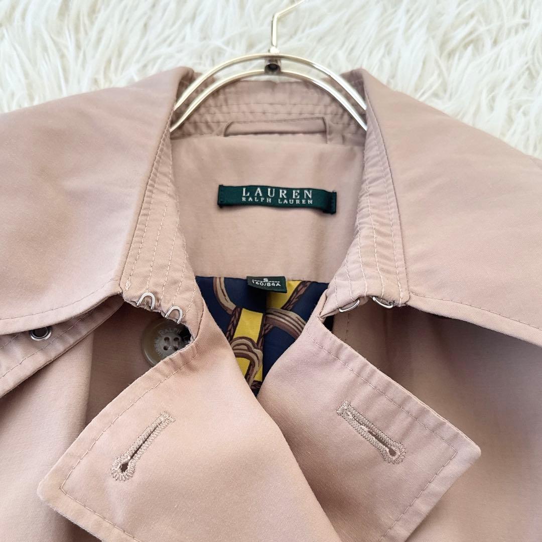 ローレンラルフローレン✨裏地総柄 スカーフ柄 トレンチコート ダブル ベルト M