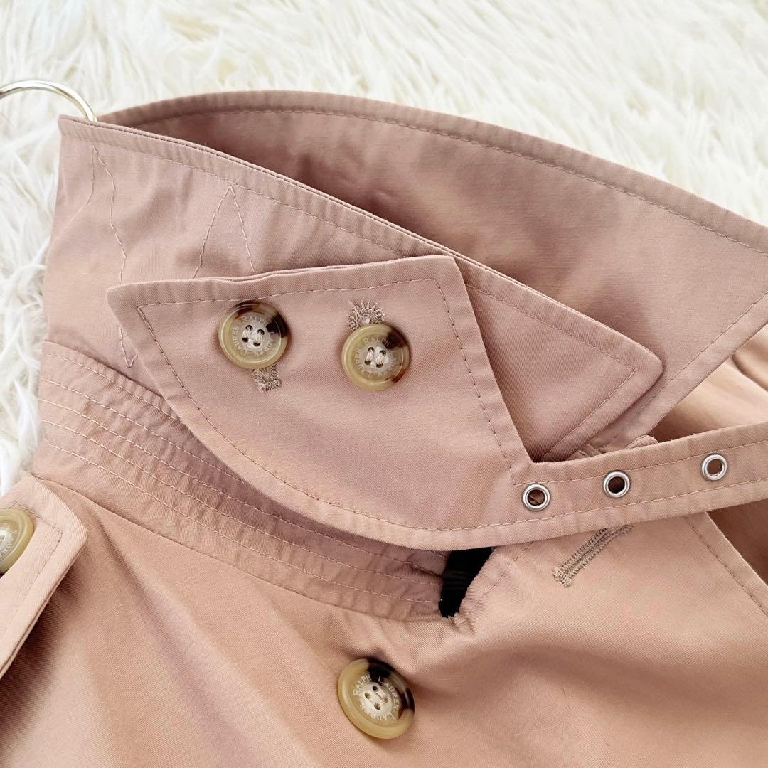 ローレンラルフローレン✨裏地総柄 スカーフ柄 トレンチコート ダブル ベルト M