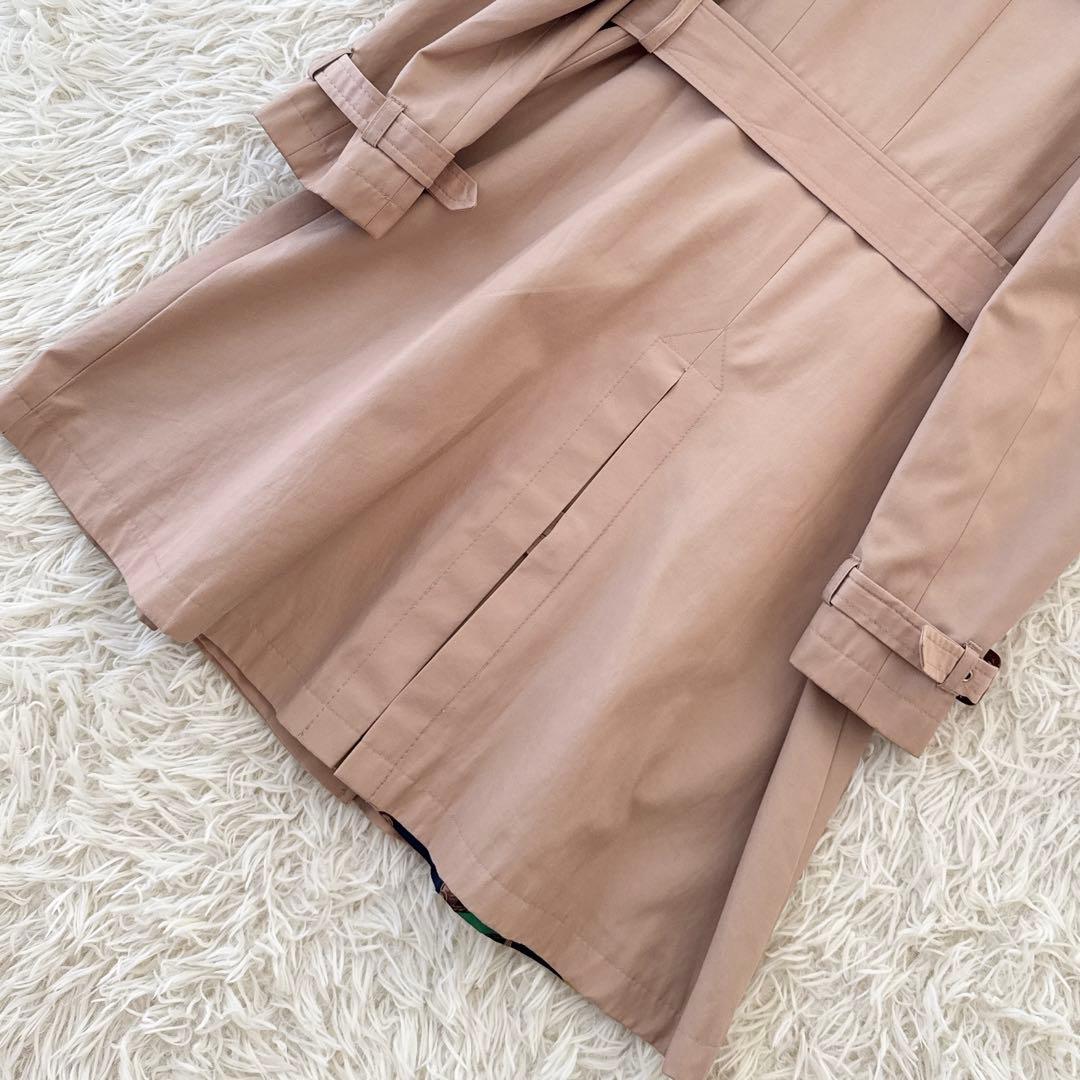 ローレンラルフローレン✨裏地総柄 スカーフ柄 トレンチコート ダブル ベルト M