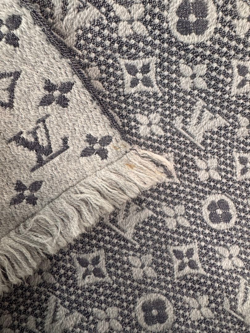 LOUIS VUITTON ウールマフラー グレー　箱付き
