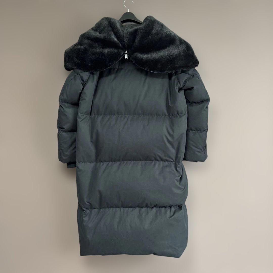 BANANA REPUBLIC ファー付きロングダウンコート　ブラック