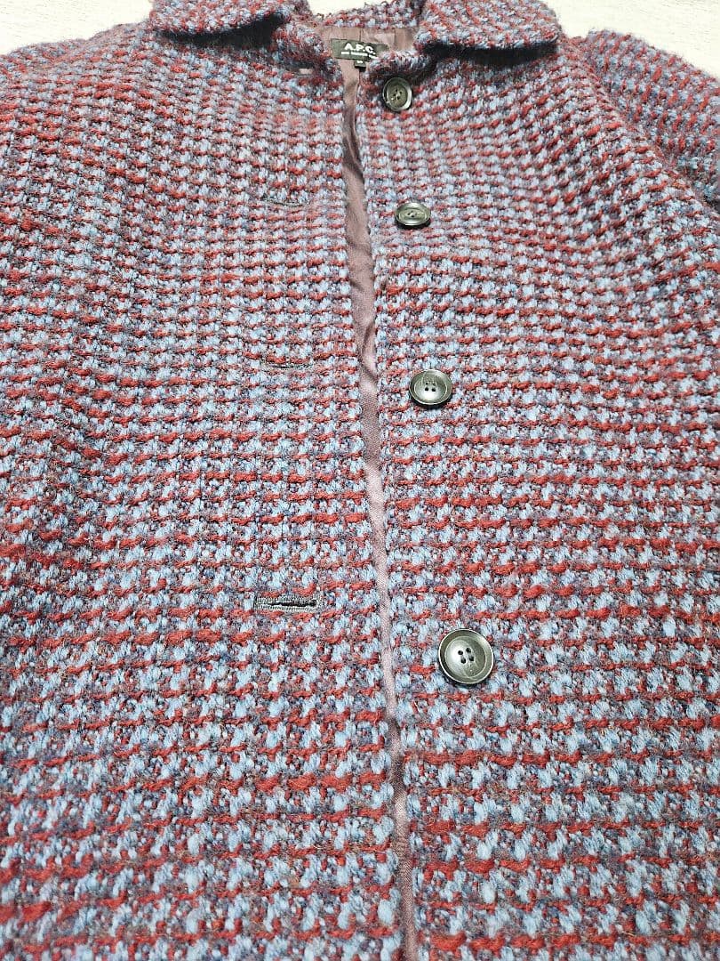 【タカミー】A.P.C アーペーセー ジャガードロングコート ツイード